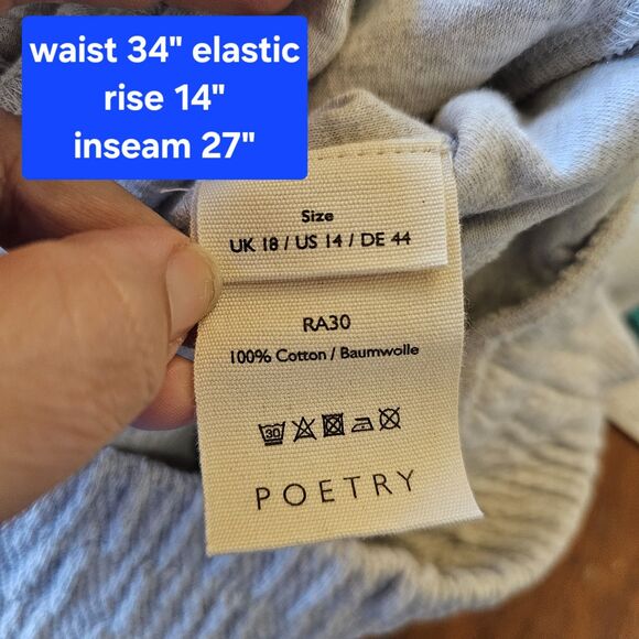 poetry Jersey Trouser Double Cotton womens clothing Size US 14 - Picture 5 of 9